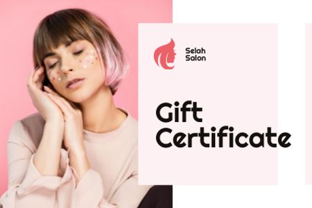 Modèle de visuel Gift Card on Beauty Salon Services - Gift Certificate