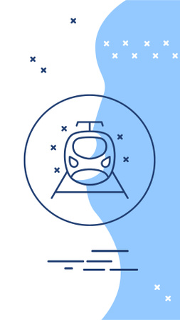 Plantilla de diseño de Iconos de viaje y transporte en azul Instagram Highlight Cover 