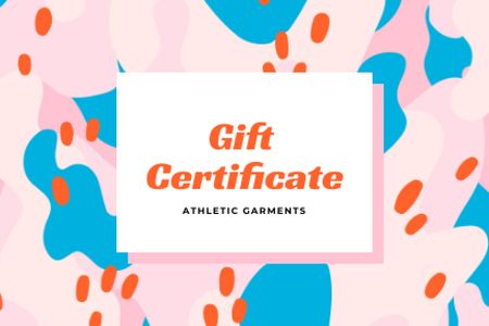 Sports Clothes Ad on Abstract Pattern Gift Certificate Tasarım Şablonu