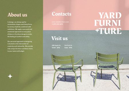Plantilla de diseño de Yard Furniture Offer with Stylish Chairs Brochure 