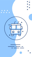 Travelling and Transport icons in blue