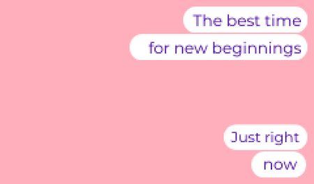 Motivational Phrase about New Beginnings Business cardデザインテンプレート