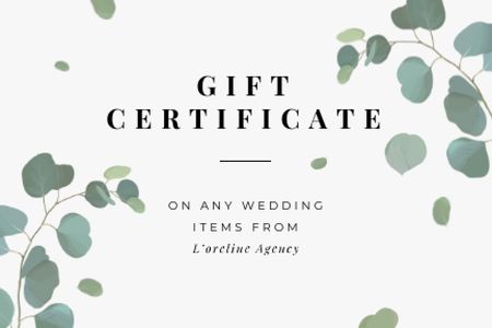 Gift Card on Wedding Items Gift Certificate Design Template