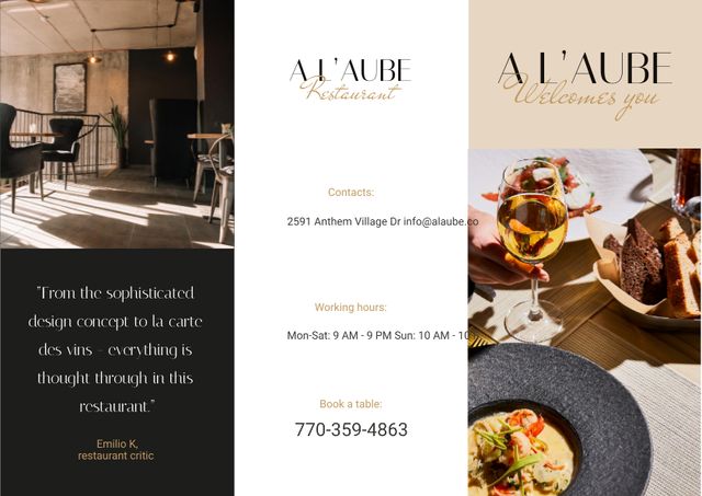 Platilla de diseño Restaurant Ad with Modern Minimalistic Interior Brochure