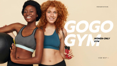 Gym promotion with Smiling Fit Woman