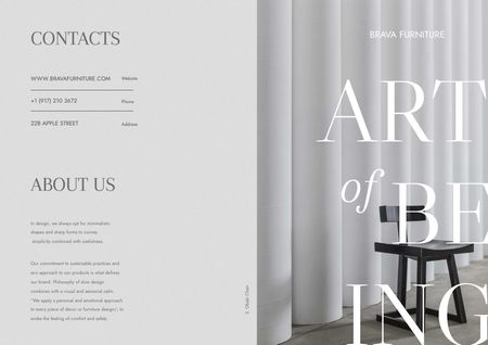 Interior Decoration Offer with Stylish Chair Brochure Πρότυπο σχεδίασης