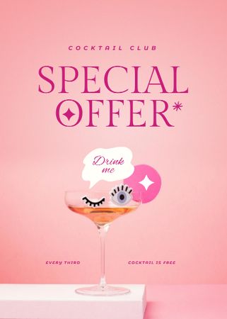 Cocktail Club Special Offer Flayer Design Template