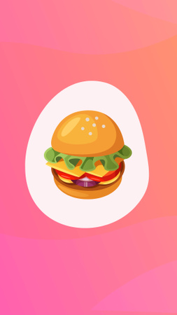 Plantilla de diseño de Illustration of Tasty Burger Instagram Highlight Cover 