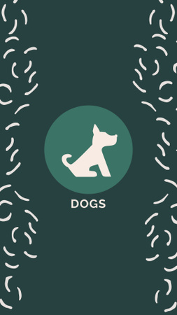 Template di design graziosa illustrazione di cucciolo Instagram Highlight Cover