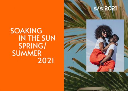 Stylish Couple in Bright Summer Outfit Brochure Design Template