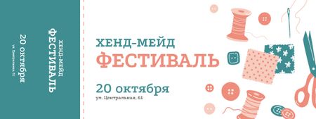 Nifty Crafts Fest with Threads and Buttons Ticket – шаблон для дизайна