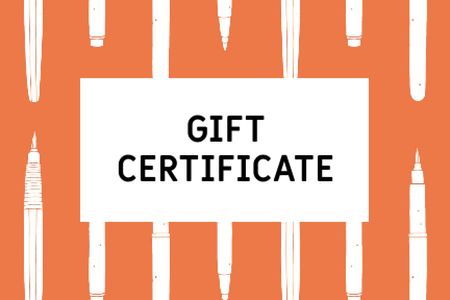 Art Supplies Ad with Pencils Pattern Gift Certificate – шаблон для дизайна
