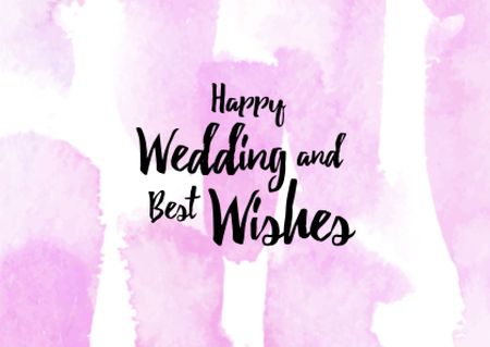 Ontwerpsjabloon van Postcard van Wedding greeting on watercolor pattern