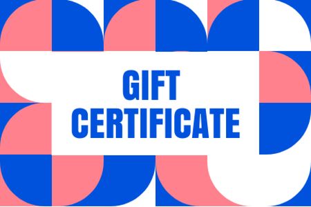 Designvorlage Gift Voucher Ad on Bright Pattern für Gift Certificate