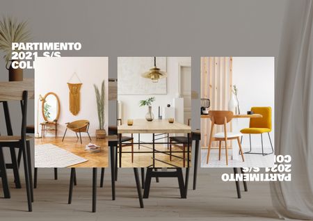 Modern Stylish Apartments with Wooden Furniture Brochure tervezősablon
