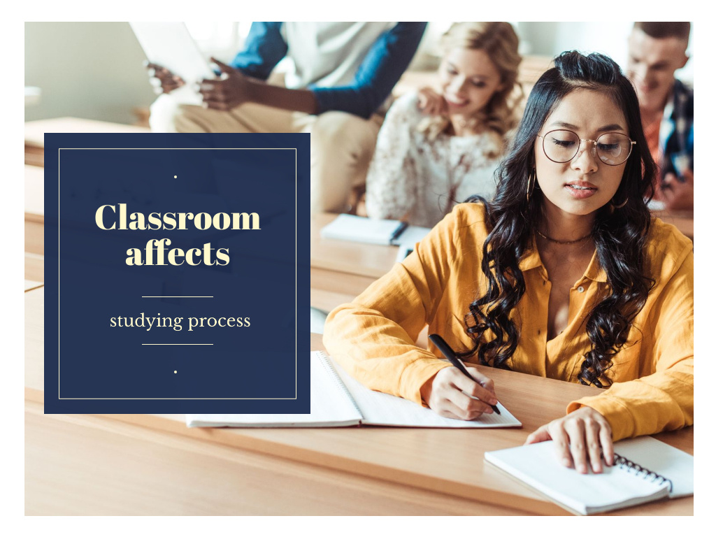 Designvorlage Classroom affects studying process für Presentation