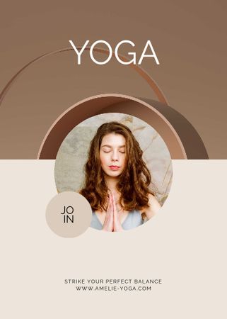 Online Yoga classes promotion Flayerデザインテンプレート