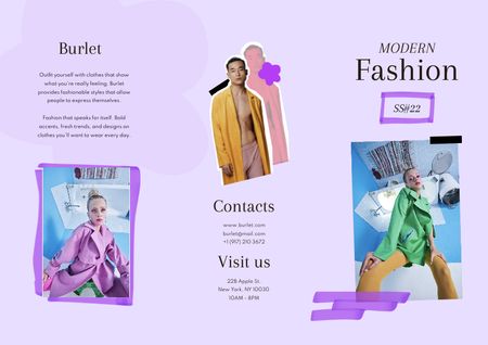 Young People in Stylish Clothes Brochure Πρότυπο σχεδίασης