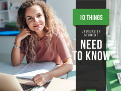 University Education Tips with Woman Working on Laptop