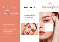 Beauty Salon Ad with Woman with bright Makeup