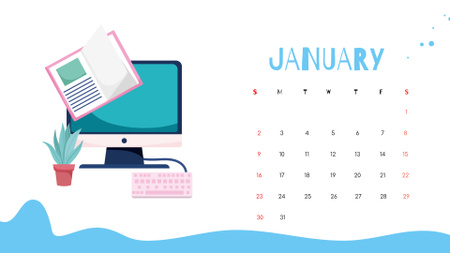 Education Equipment and successful Students Calendar Design Template