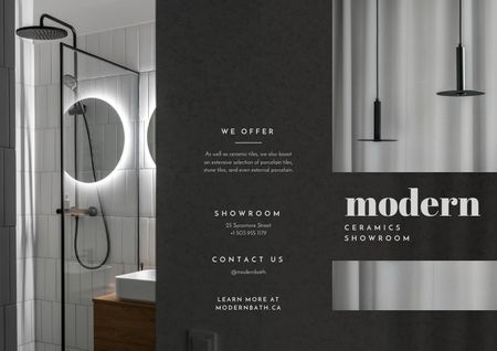 Stylish Modern Bathroom Interior Brochure Design Template