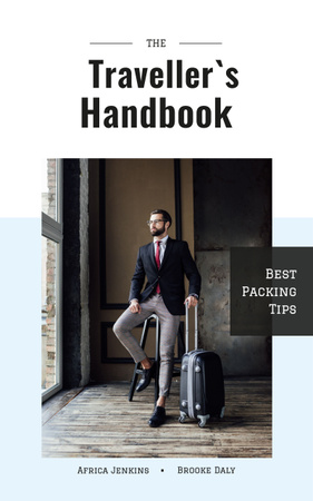 Businessman with Travelling Suitcase Book Coverデザインテンプレート