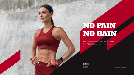 Fitness Program promotion with Woman at Workout Presentation Wide Design Template