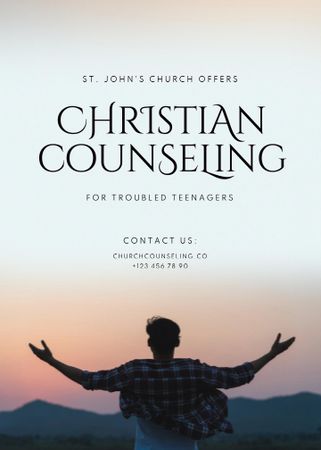 Christian Counseling for Trouble Teenagers Flayer Πρότυπο σχεδίασης