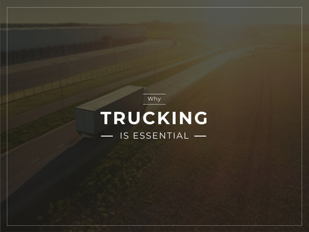 Designvorlage Truck driving on a road für Presentation