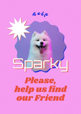 Announcement about Missing of Cute Dog Flayer Design Template