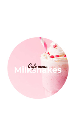 İçecekler ve tatlılar içeren Cafe Menüsü Instagram Highlight Cover Tasarım Şablonu