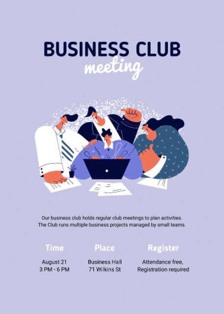 Business Club Meeting Announcement Flayer Πρότυπο σχεδίασης
