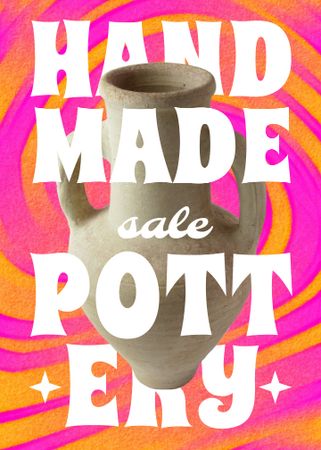 Handmade Pottery Ad with Clay Pot Flayer Tasarım Şablonu