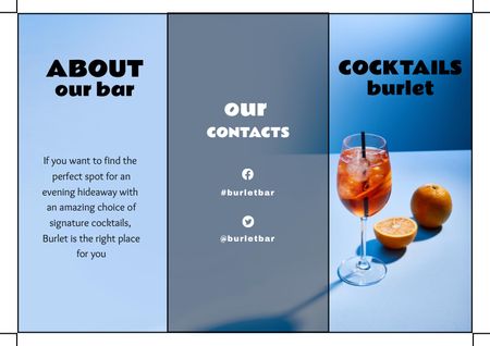Cocktails Offer with Oranges Brochure Design Template