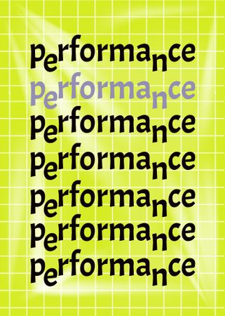 Performance announcement on grid background Flayerデザインテンプレート