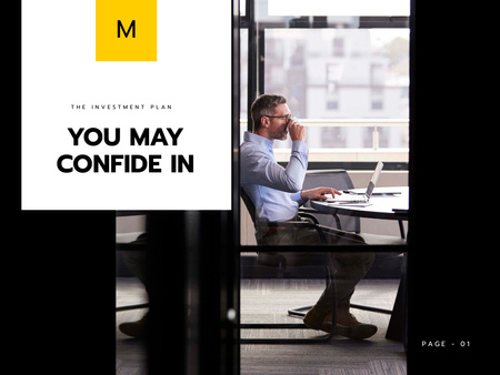 Modèle de visuel Business Agency Services Offer with Confident Businessman - Presentation