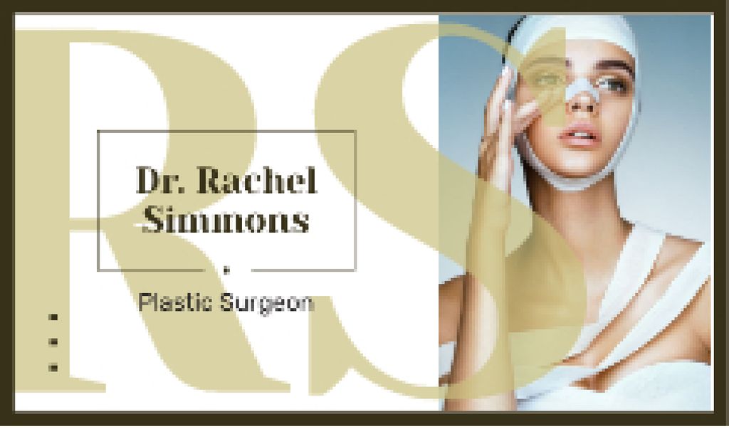Woman at plastic surgery clinic Business card Design Template