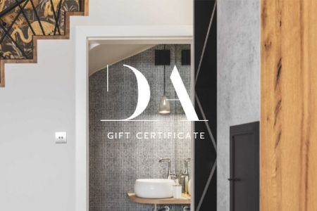 Platilla de diseño Design Studio offer with Bathroom interior Gift Certificate