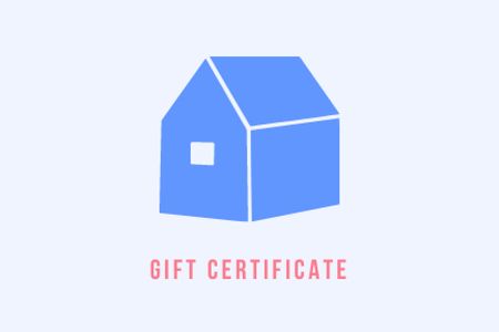 Ontwerpsjabloon van Gift Certificate van Repair Materials Offer with House icon