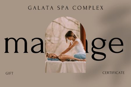 Woman at Spa Massage Therapy Gift Certificate Tasarım Şablonu