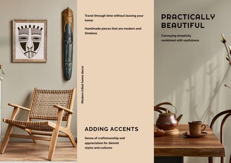 Stylish Wooden Interior Decoration Brochure – шаблон для дизайна