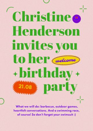 Designvorlage Birthday Party Invitation für Flayer