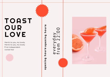 Ontwerpsjabloon van Brochure van Summer Cocktail with Grapefruit