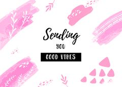 Good Vibes greeting in pink