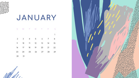 Colorful Paint blots in bright colors Calendar Πρότυπο σχεδίασης