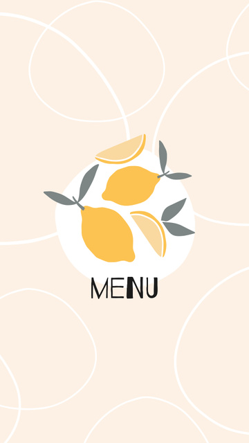 Food Delivery services with lemons and wine icons Instagram Highlight Cover Design Template