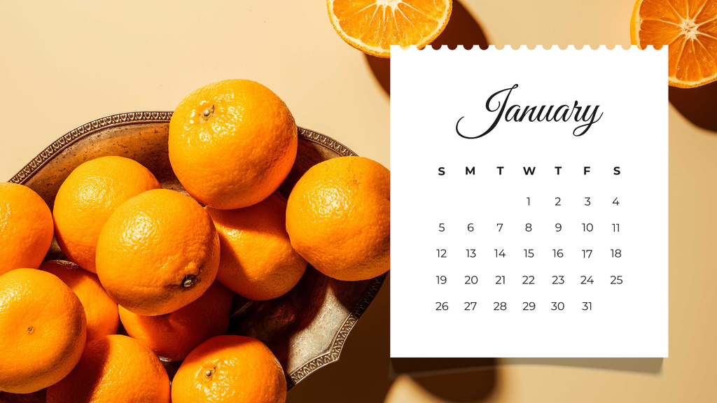 Ripe and Healthy fruits Calendar Tasarım Şablonu