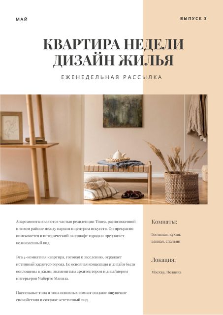 Apartments of the week Review Newsletter Design Template
