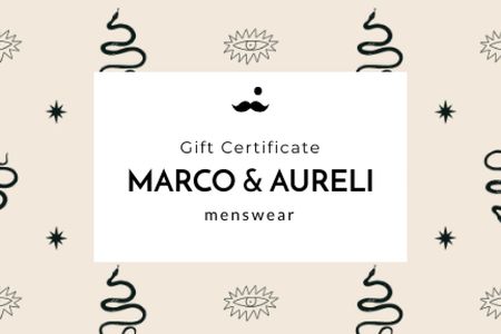 Designvorlage Men's Clothes Offer on Abstract Pattern für Gift Certificate